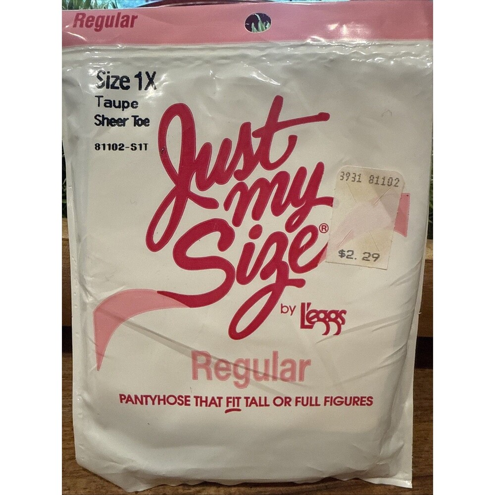 New Just My Size 1X Regular Sheer Toe Pantyhose in TAUPE NOS by L’eggs